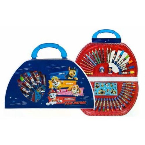 Coffret Coloriage Enfant 51 Pieces Pat Patrouille - Mallette Feutres, Crayons Couleurs - Set Creatif Dessin - Kit Artistique + Carte