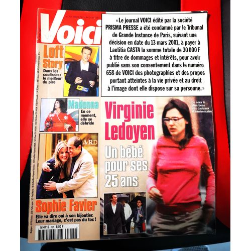 Voici N°705 14/5/2001 Virginie Ledoyen - Madonna - S Favier - Loft Story