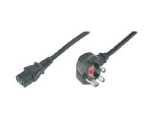 ASSMANN - Câble d'alimentation - power IEC 60320 C13 pour BS 1363 (M) - CA 250 V - 1.8 m - moulé, connecteur à 90 ° - noir - Royaume-Uni