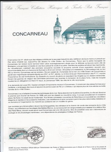 France 1983 - Document Philatélique - Concarneau - 3.00 Francs - A 1 83 123 - 23-83