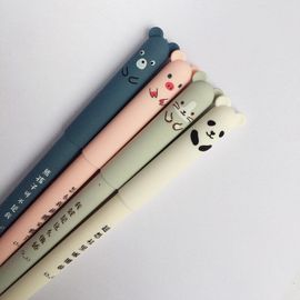 Stylo Effaçable Animaux De Dessin Animé 0.35mm, 1 Pièce, Tiges De Recharge, Mignon Panda Chat, Stylo À Bille Kawaii Pour L'écriture Scolaire, Poignée Lavable