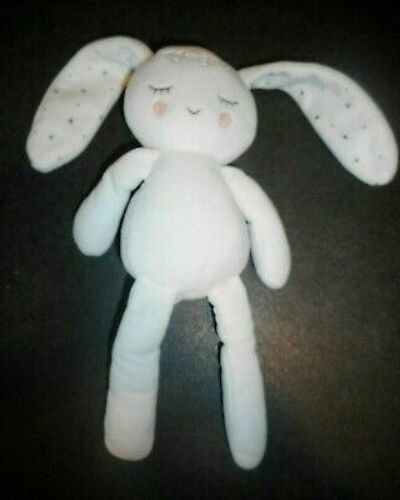 Doudou Lapin Blanc Kiabi Poupee Dickie Nicotoy Peluche Lapine Diademe Fleurs Jouet Bebe Neveil Naissance