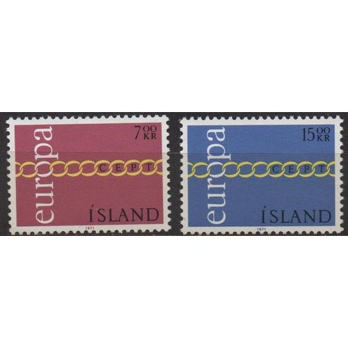 Islande Timbres Europa 1971