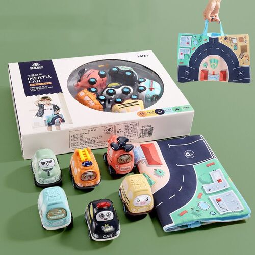 Jouet De Voiture De Dessin Animé Pour Bébé, Hélicoptère Arrière À Inertie, Taxi De Police, Bus D'ambulance, Modèle De Voiture De Glace, Cadeau Pour Enfants