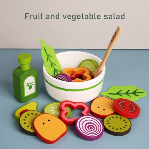Jouets De Cuisine En Bois Pour Bébés, Simulation De Salade De Légumes, Nourriture Pour Enfants, Cadeaux D'anniversaire Interactifs Parent-Enfant