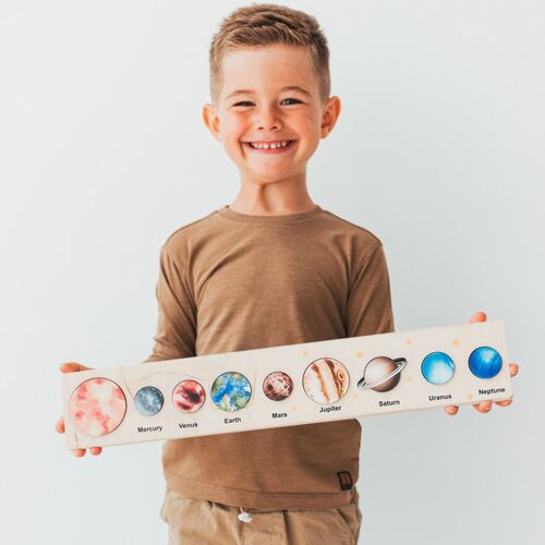 Système Solaire En Bois Puzzle 3d Pour Enfants, Espace Coloré En Bois, Jeux Éducatifs, Cadeaux