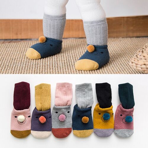 Combinaison De Costume De Dessin Animé Pour Enfants, Chaussettes De Sol Antidérapantes, Chaussettes En Éponge Épaisses, Mignonnes Pour Tout-Petits, Automne Et Hiver