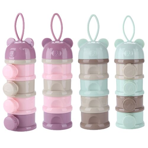 Boîte Portable De Stockage Des Aliments Pour Bébés, Récipient En Forme D'ours De Dessin Animé Pour Le Lait En Poudre, Support De Nourriture Complémentaire Pour Tout-Petits