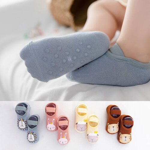 Chaussettes De Sol Antidérapantes En Coton Avec Bande De Caoutchouc Imprimée Pour Bébé, Pour Enfants De 0 À 5 Ans, Filles Et Garçons