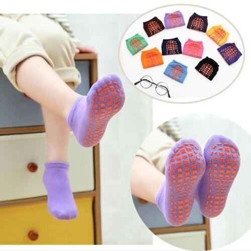 Chaussettes De Sol Antidérapantes Pour Enfant En Bas Âge, En Velours Épais, En Coton, Couleur Bonbon, En Caoutchouc, Pour Garçon Et Fille