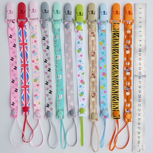 Clips De Sucette Pour Bébé, 43 Couleurs, Chaînes Anti-Chute, Porte-Tétine, Dessin Animé, Accessoires Pour Nouveau-Né