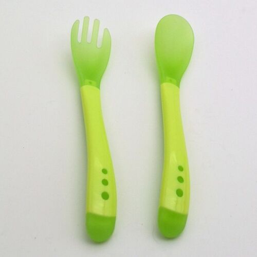 Cuillère À Aliments En Plastique Pour Bébé, Fourchette À Détection De Température, Couverts Pour Nouveau-Né, Langue Morbido, 2 Pièces