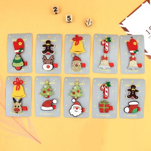 Ensemble De Pinces À Cheveux En Forme De Bec De Canard Pour Bébé Fille, Ensemble De 2 Pièces, Bonbons, Père Noël, Épingle À Cheveux, Pince À Cheveux, Bijoux Cadeau, Accessoires Pour Cheveux 