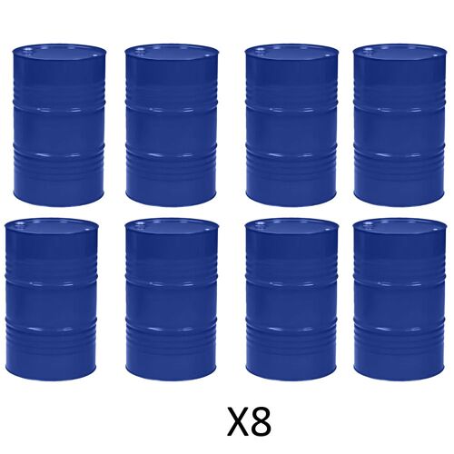 Fûts métalliques rénovés à bondes 216l-lot de 8