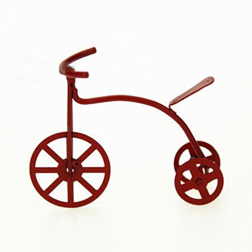 Accessoires Pour Maison De Poupée, Vélo Rouge, Tricycle, Jouets Classiques De Style Rétro, 1:12, Nouveauté