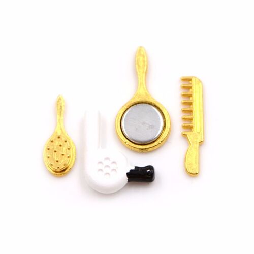 Kit De Construction Miniature Pour Maison De Poupée 1:12, Accessoire De Salle De Bain Pratique, Peigne, Sèche-Cheveux, Miroir, Jouets Pour Enfants, 4 Pièces
