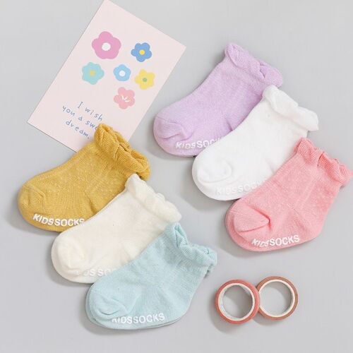 Chaussettes Fines Et Mignonnes De Dessin Animé Pour Bébés Filles Et Garçons, 3 Paires/Lot, Amples, Antidérapantes, À La Cheville, Avec Caoutchouc, Vêtements Amusants