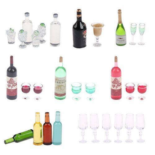 Ensemble D'accessoires Miniatures Pour Maison De Poupée, Mini Bouteille De Vin, Modèle De Boissons, Jouets Pour Décoration, 1 Ensemble, 1/12