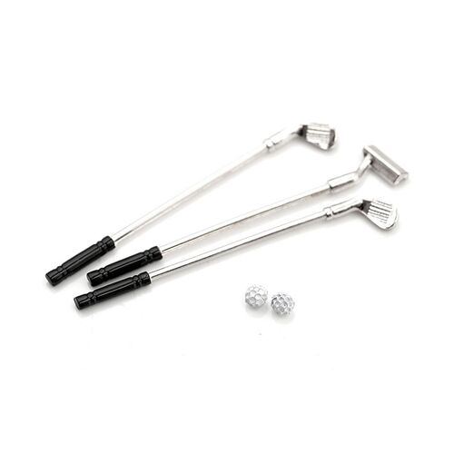 Bâtons De Golf 3 Pièces Avec 2 Pièces, Accessoires De Poupée De Balle, Jouet Pour Enfants, Accessoires Miniatures Pour Maison De Poupée, Nouvelle Collection