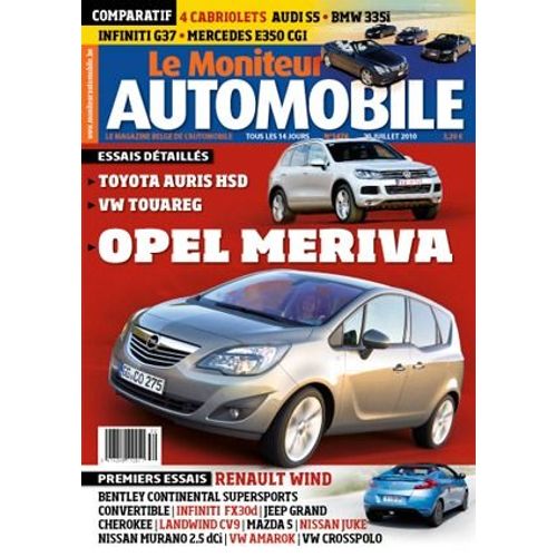 Le Moniteur Automobile N°1476 - Toyota Auris Hsd - Volkswagen Touareg V6 Tdi -Opel Meriva 1.4 T 120 - Essai Comparatif: 4 Cabriolets Huppes