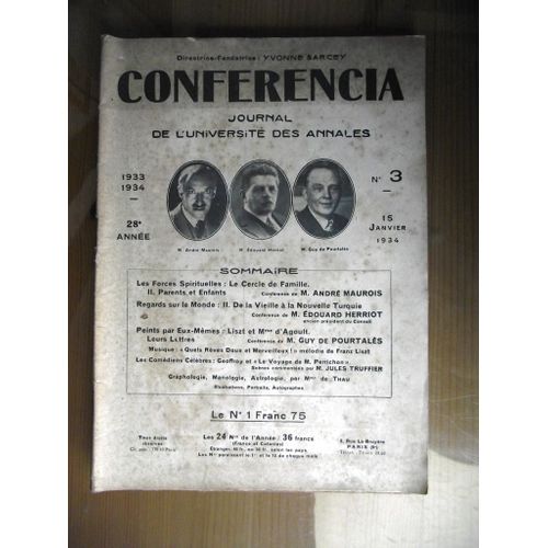 Conférencia N°3 15 Janvier 1934.Les Forces Spirituelles Le Cercle De Famille Etc..