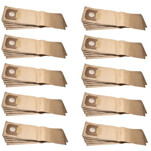 vhbw 50x sacs compatible avec Kärcher NT 561 Eco, NT 561 Eco Craft, NT 561 Eco M, NT 561 Eco TE aspirateur - papier, 40cm x 20cm, marron