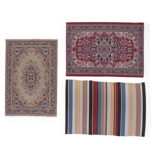 Tapis Turc Miniature, Décoration Et Ameublement Pour Maison De Poupée, Revêtement De Sol Convenant À Toutes Les Pièces, Échelle 1/12 Ème,
