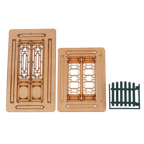 Maison De Poupée Miniature En Bois, Échelle 1/12, Porte Extérieure Creuse Pour Poupées, Écran De Meubles, Accessoires Non Peints