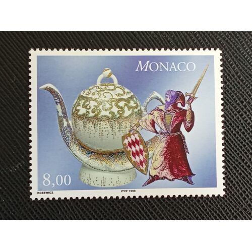 Timbre Monaco Y T 2161 Théière, Figurine En Porcelaine De François Grimaldi 1998 ( 041009 )