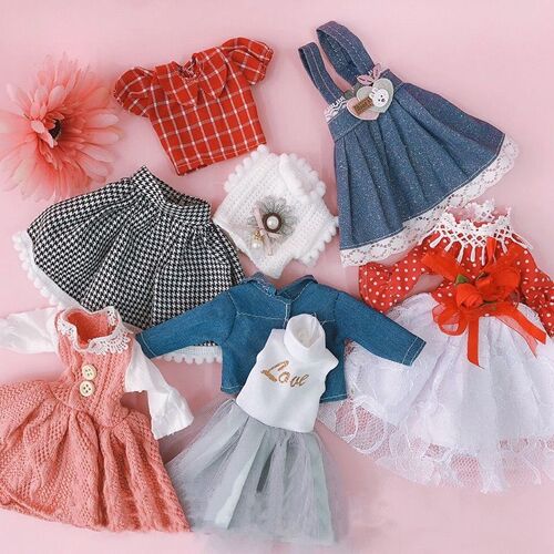 Vêtements De Poupée Pour Filles, 30cm, Accessoires, Jupe À Carreaux, À La Mode, Avec Chapeau, Robe De Princesse, 1/6