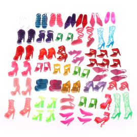 Sandales À Talons Pour Poupées Barbie, 40 Paires/Ensemble, Chaussures De Poupée, Robe De Petite Fille, À La Mode