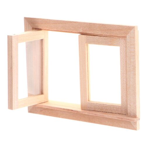 Porte Fenêtre En Bois Pour Maison De Poupée, 1 Pièce, Accessoires De Maison De Poupée, Jouet De Simulation Pour Enfants 1:12