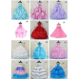 Robe De Mariée Longue Faite À La Main Pour Poupée Barbie, Tenue De Bal, Jupe, Voile, Accessoires Pour Poupée De 30cm