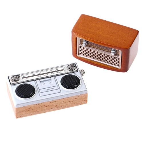 Mini Maison De Poupée Nostalgique, Modèle Radio Pour Maison De Poupée, Meubles De Salon, Accessoires Miniatures