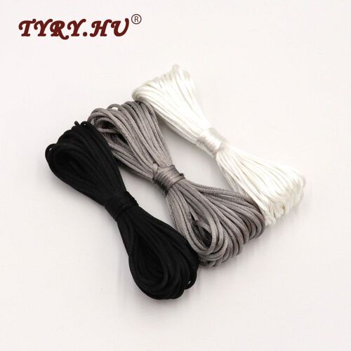 Cordon En Satin De Soie 50 Mètres, Pour La Fabrication De Bijoux, Collier De Dentition Pour Bébé, Rattail, Sucette Chaîne, Accessoires