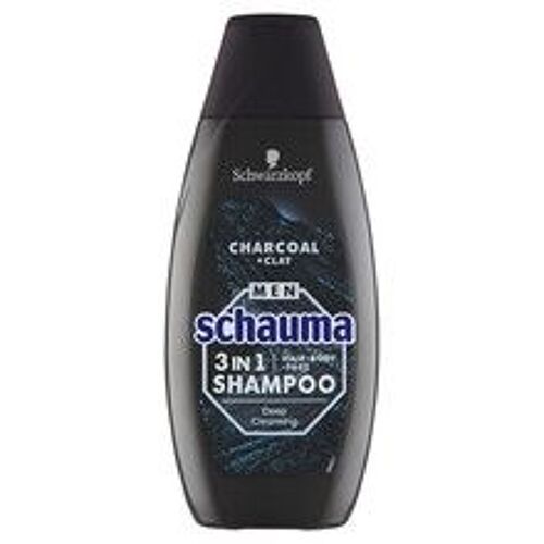 Schwarzkopf Professional - Schauma Men Charocal + Clay Hair Body Face Shampoo - Shampoo For Men 3in1 400ml 
