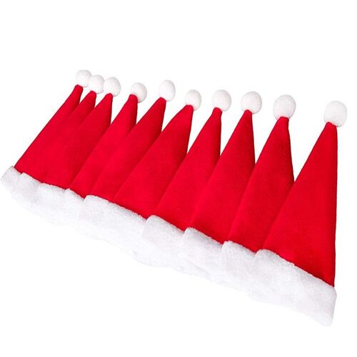 Décoration de table Bonnet de Noël (6x12 cm) paquet de 10