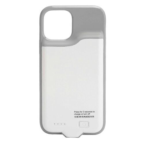 6.1in Étui De Batterie De Téléphone Portable 5500mah Ultra Mince Rechargeable Portable Boîtier De Protection De Batterie Pour Iphone 12 12 Pro Blanc