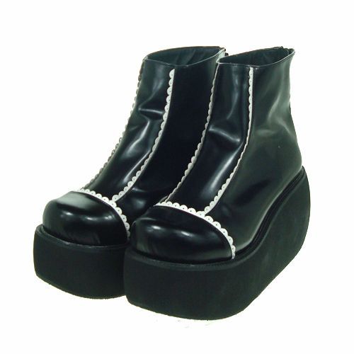 Bottines Bottes Boots Chaussures Plateforme Creepers Cyber Punk Gothique Rock Visual Kei Lolita Maid Collégienne Japonaise Anime Manga Collection Black Sugar Cosplay Déguisements Boutique Paris