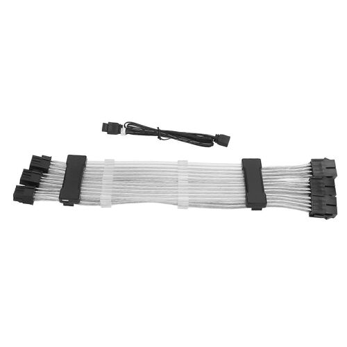 ARGB Câble d'extension gainé 24PIN 5V 18AWG Câble gainé synchronisé Plug and Play pour ordinateurs de bureau Carte graphique avec Triple 8P