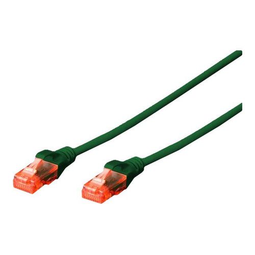 DIGITUS Professional - Cordon de raccordement - RJ-45 (M) pour RJ-45 (M) - 2 m - UTP - CAT 6 - démarré, sans crochet - vert, RAL 6016