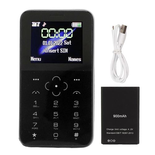 SOYES S10P Mini Carte Téléphone Portable Ultra Mince Petit Portable Sauvegarde Clavier Téléphone Mobile pour Enfants Enfants Étudiants Noir