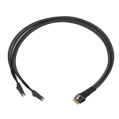 Câble Mini SAS 12 Gbit/s Transmission rapide Interface SATA/ATA 0,5 m de longueur SFF8654 8I vers 2xSFF8087 Câble