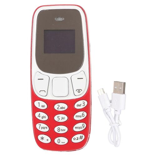 Le Plus Petit Téléphone Du Monde Numéroteur Bluetooth Mains Libres Double Carte Sim Débloqué Gsm 2 En 1 Mini Téléphone Mobile Rouge