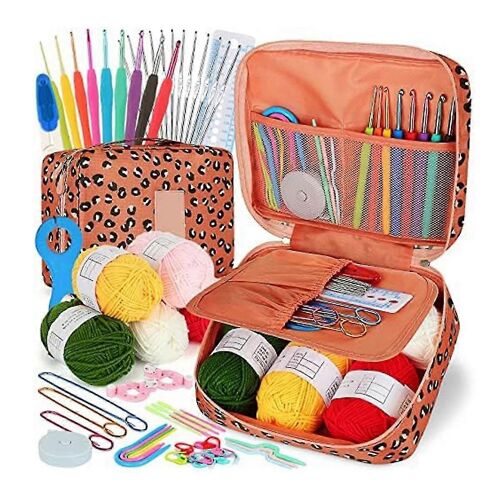 Kit De Crochet Pour Débutants Ensemble De Crochets Au Crochet, 58pcs Ensemble De Crochet Portable Crochet Ergonomique Crochets Voyage Cr