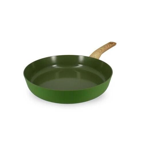 Poele 28cm Colorama Olive - En Aluminium - Revetement Antiadhesif En Ceramique