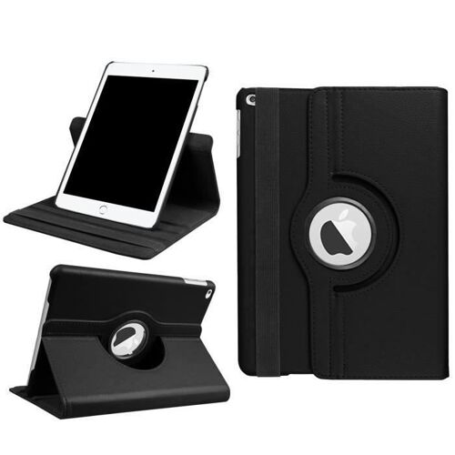 Housse nouvel Apple iPad 9.7 2017 Wifi - 4G-LTE Cuir Style noir rotative - Etui coque noir de protection 360 degrés tablette ma02237
