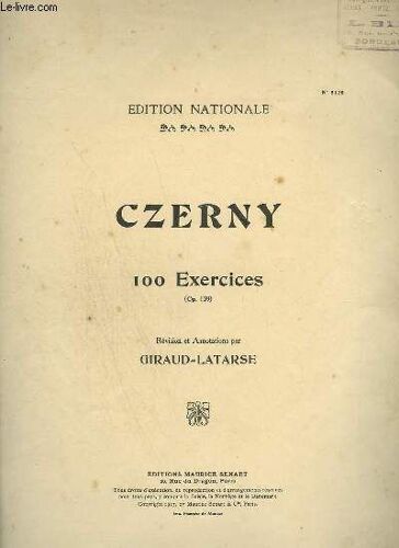 100 Exercices Pour Les Commencants - Op.139 Pour Piano.