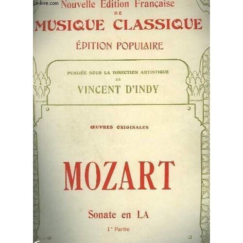 Sonate En La 1° Partie - Nouvelle Edition Franciase De Mussique Classique N°37.