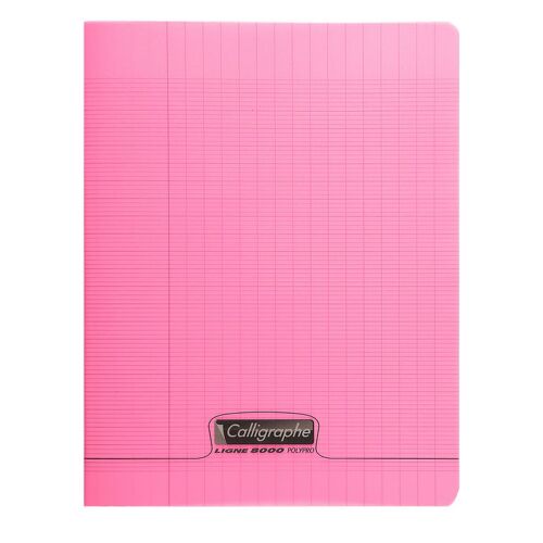 Clairefontaine  Couv Polypro, Cahier Piqué Rose 17x22cm 48p Séyès 90g